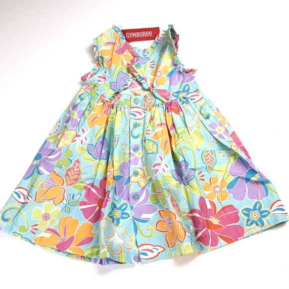 NWT Gymboree Girl Floral Print Woven Dress Size 3 - Picture 2 of 3